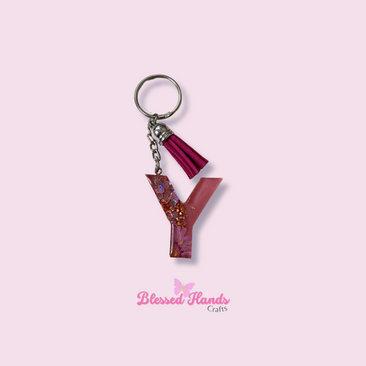 Resin keychains letter Y (RTS)