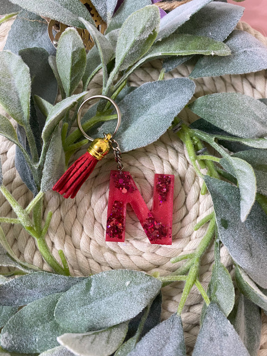 Resin keychain letter N (RTS)