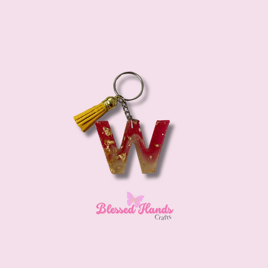 Resin keychain letter W (RTS)